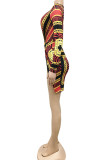 Leopard Print Work Daily Print V Neck Pencil Skirt Dresses