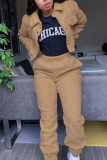 Pink Street Acrylic Solid Patchwork Turndown Collar Long Sleeve Regular Sleeve Short Two Pieces