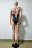 Red Fashion Sexy Solid Backless Strap Design Swimwears
