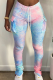 Pink Sportswear Patchwork Tie-dye Skinny High Waist Speaker Bottoms