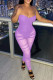 Purple Fashion Sexy Patchwork Solid Backless Spaghetti Strap Skinny Jumpsuits