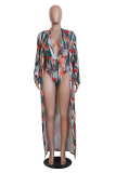 Multicolor Sexy Print Patchwork Swimwears（Without Chains）
