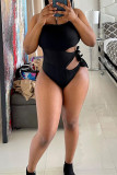 Red Fashion Sexy Solid Hollowed Out Backless Swimwears