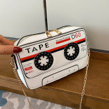 White Fashion Casual Letter Print Messenger Bag