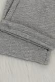 Grey Sexy Fashion bandage Hollow Solid Patchwork Cotton Long Sleeve Turtleneck