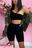 Red Fashion Sexy Solid Backless Oblique Collar Sleeveless Two Pieces
