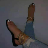 White Sexy Street Patchwork Chains Opend Comfortable Out Door Shoes