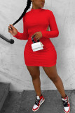 White Fashion Sexy adult Ma'am Cap Sleeve Long Sleeves half high collar Pencil Dress Knee-Length Solid backless Dresses