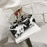 White Fashion Casual Print Chain Strap Crossbody Bag
