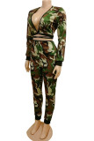 Camouflage Fashion adult Ma'am Street Camouflage Two Piece Suits pencil Long Sleeve Two Pieces