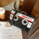Black Fashion Casual Letter Print Messenger Bag