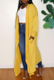 Red Fashion Casual Solid Cardigan Outerwear