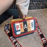 Red Fashion Casual Patchwork Letter Print Red Crossbody Bag