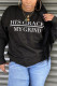 Black Fashion Casual Letter Print Basic O Neck Tops