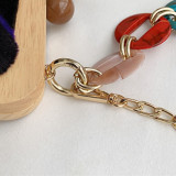 Multicolor Fashion Patchwork Chain Strap Messenger Bag