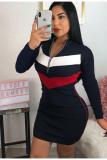 Black Acetyl fiber adult Lightly cooked Fashion Cap Sleeve Long Sleeves Mandarin Collar Step Skirt Mini So