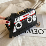 White Fashion Casual Letter Print Messenger Bag