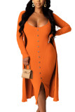 Orange Street Spaghetti Strap Long Sleeves O neck Sheath Mini Solid Dresses