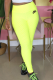Yellow Street Print Patchwork Skinny Mid Waist Pencil Positioning Print Bottoms