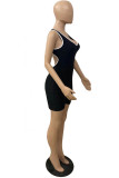 Red Casual Sportswear Solid Backless O Neck Skinny Romper