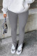 Grey Fashion Casual Solid Slit Regular Mid Waist Conventional Solid Color Bottoms