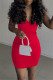 Red Sexy Casual Solid With Belt V Neck Vest Dress