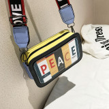Red Fashion Casual Patchwork Letter Print Red Crossbody Bag