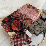 Red Fashion Patchwork Print Chain Strap Red Crossbody Bag