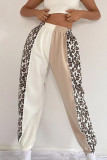 Purple Casual Print Patchwork Without Belt Loose High Waist Wide Leg Bottoms