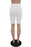 White Fashion Casual Solid Basic Skinny High Waist Pants