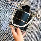 Black Fashion Pearl Decorative Crossbody Bag