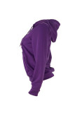 purple hooded Long Sleeve Print Character Long Sleeve Tops