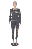 Colorful Blue Sexy Solid Patchwork O Neck Long Sleeve Two Pieces