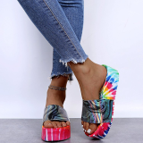 Black Casual Street Patchwork Tie-dye Opend Out Door Shoes