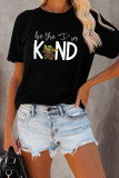 Black Fashion Casual Letter Print Basic O Neck T-Shirts