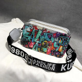 Pink Fashion Geometric Print Bag Accessories