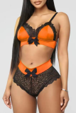 Black Sexy Solid Split Joint Buckle Lingerie