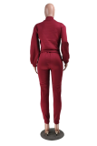 Beige Street Solid Draw String Half A Turtleneck Long Sleeve Two Pieces
