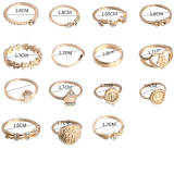 Gold Fashion Vintage Fifteen Pieces Rings