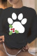 Black Fashion Casual Print Pullovers O Neck Tops