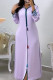 Light Purple Work Daily Solid Embroidered Hooded Collar Dresses