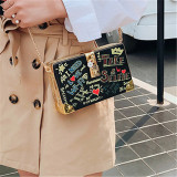 Black Fashion Casual Letter Print Messenger Bags