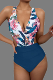 Red Sexy Print Bandage Split Joint Swimwears