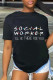 Black Fashion Casual Letter Print Basic O Neck T-Shirts