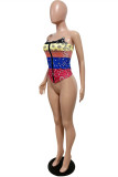 Multicolor Fashion Sexy Print Backless Spaghetti Strap Tops