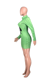 Red Sexy Print Patchwork Half A Turtleneck Pencil Skirt Dresses