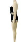 Red Fashion Sexy Solid Tassel Backless Swimwears