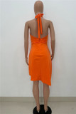 Black Fashion Sexy Solid Backless Half A Turtleneck Sleeveless Dress