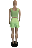 Purple Casual Print Patchwork U Neck Sleeveless Two Pieces