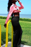 Green Fashion Casual Solid Pocket Regular High Waist Conventional Solid Color Bottoms
